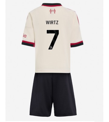 Liverpool Florian Wirtz #7 Borta Kläder Barn 2025-26 Kortärmad (+ Korta byxor)